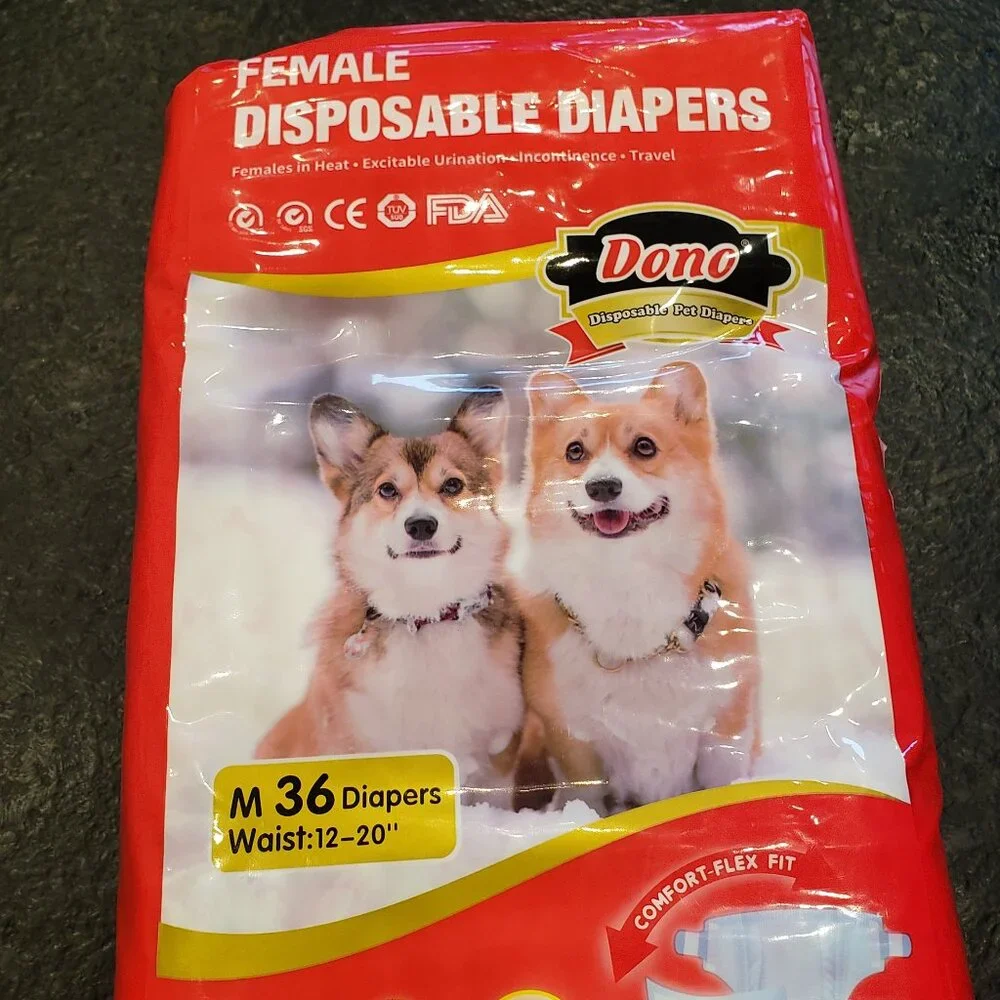 Dono Disposable Dog Diapers Female, Super Absorbent Doggie Diaper, Size: M/L